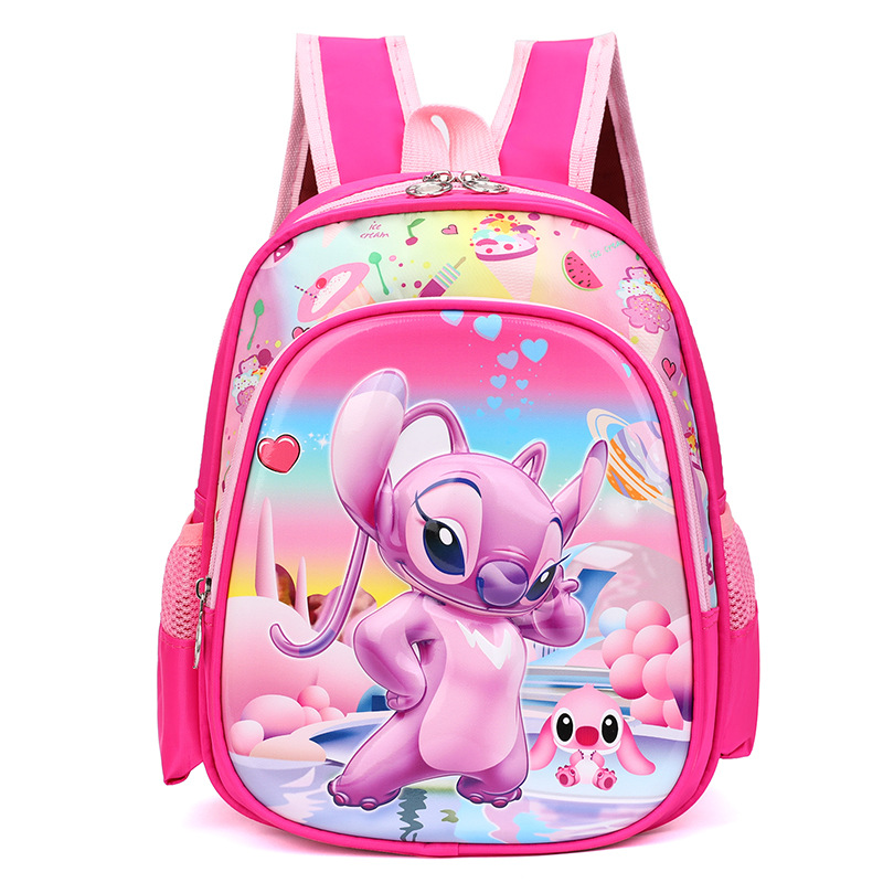 Mochila de dibujos animados Stitch de carcasa dura de 12 pulgadas al por mayor Mochila de jardín de infantes ultraligera Mochila para niños de 3-4 años