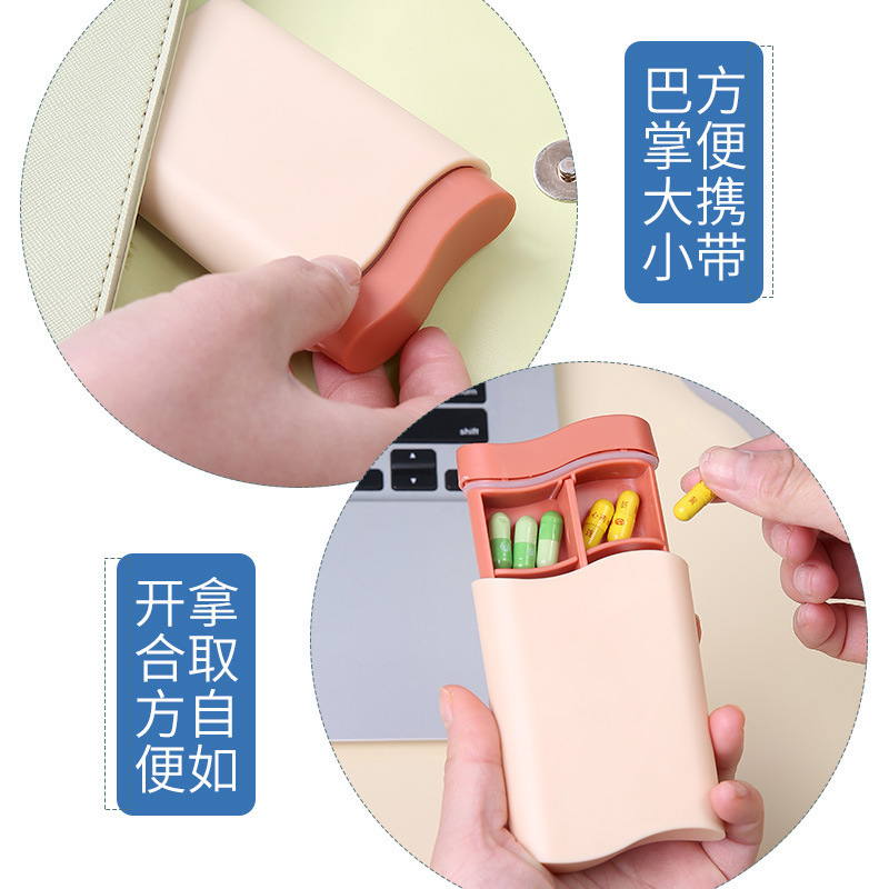 Caja de medicina pequeña portátil medicina de viaje caja de embalaje de 7 días caja de almacenamiento sellada mini compartimento Caja Sellada 6 rejillas
