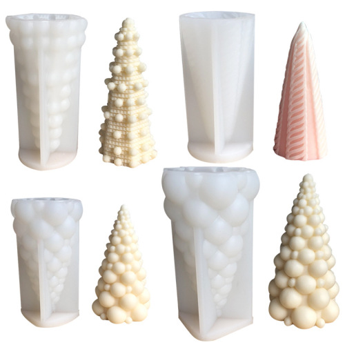 New Christmas tree scented candle silicone mold diy Christmas tree plaster ornaments scented candle mold