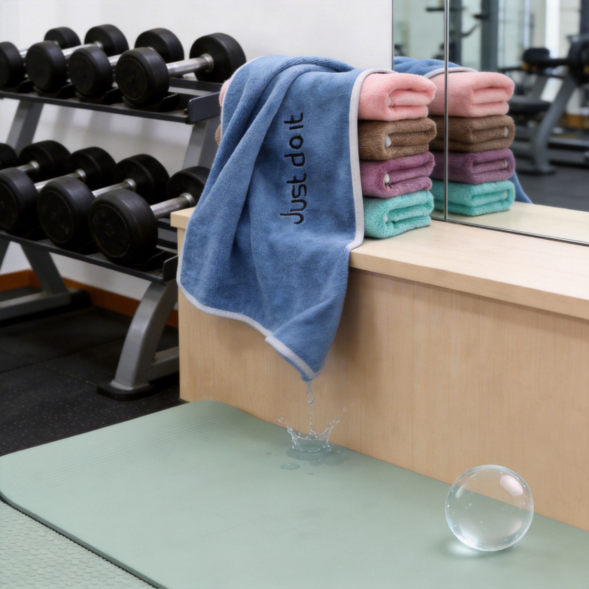 자수 수건 스포츠 피트니스 수건 대형 목욕 수건 국경 마이크로 화이버 양면 벨벳 요가 러닝 타올 로고