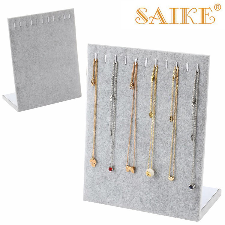 现货批发项链展示架冰花绒11线勾手链展示架L型饰品展示架