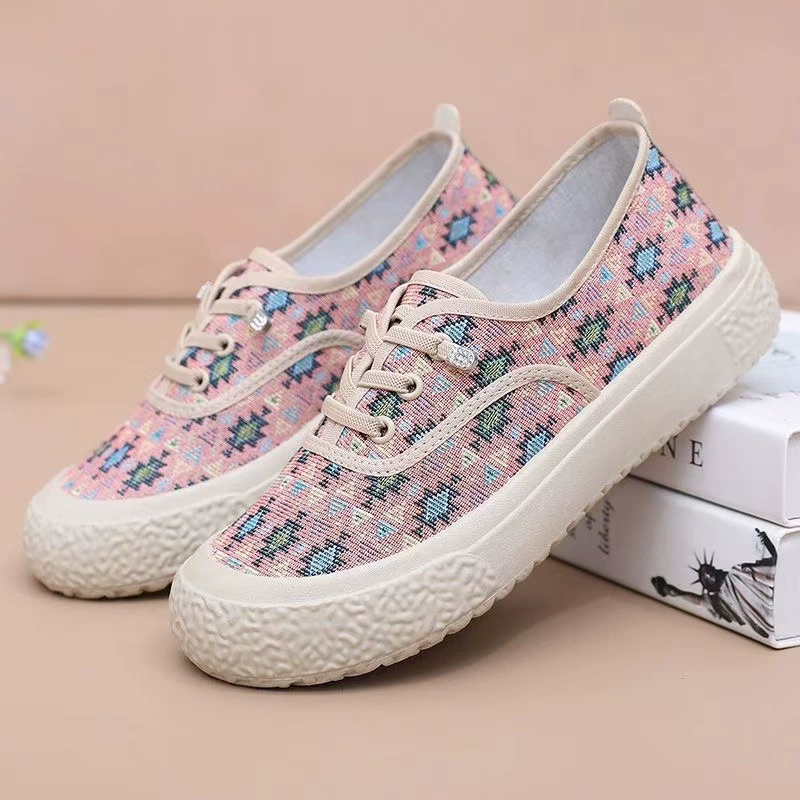 2025 весенне-летняя новая женская обувь, внешняя торговля, трансграничная оптовая продажа, парусиновая обувь, рыбацкая обувь на плоской подошве, удобная дышащая универсальная модная обувь