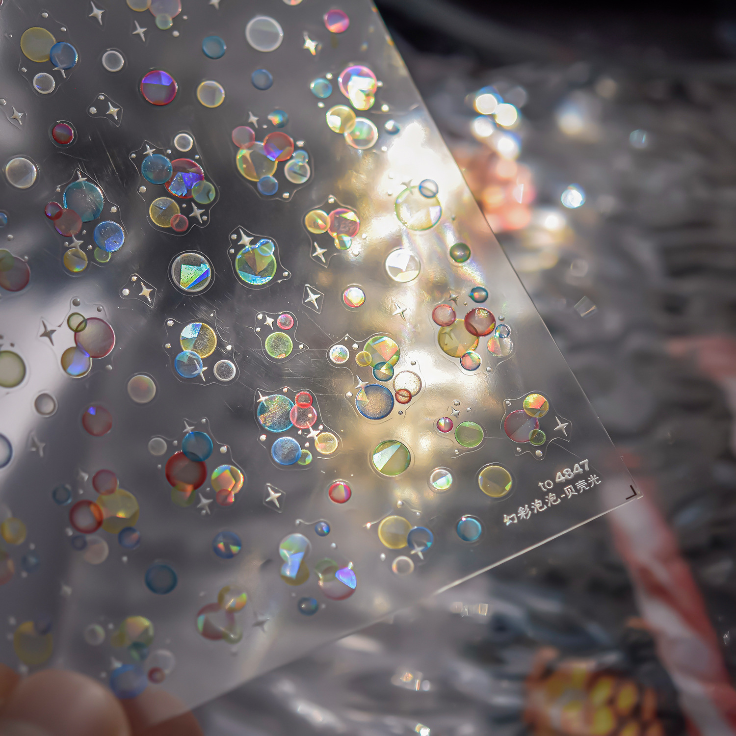 10g Weight Nail Decals  Classification of Nail Art Accessories Nail Patches Nail Supplies PET Material Cartoon, Bubble Pattern Cartoon Bubble PET Nail Patches 2