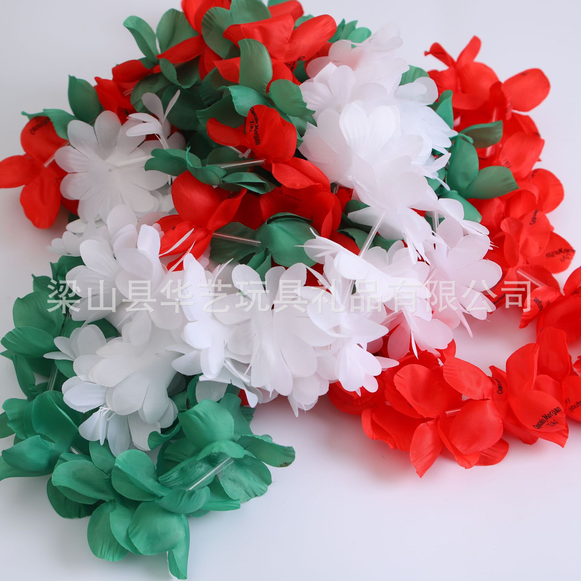 Fabricantes mayoristas transfronterizos no caen guirlandas hawaianas nuevas guirlandas de tela mejoradas engrosadas guirlandas de decoración de Navidad