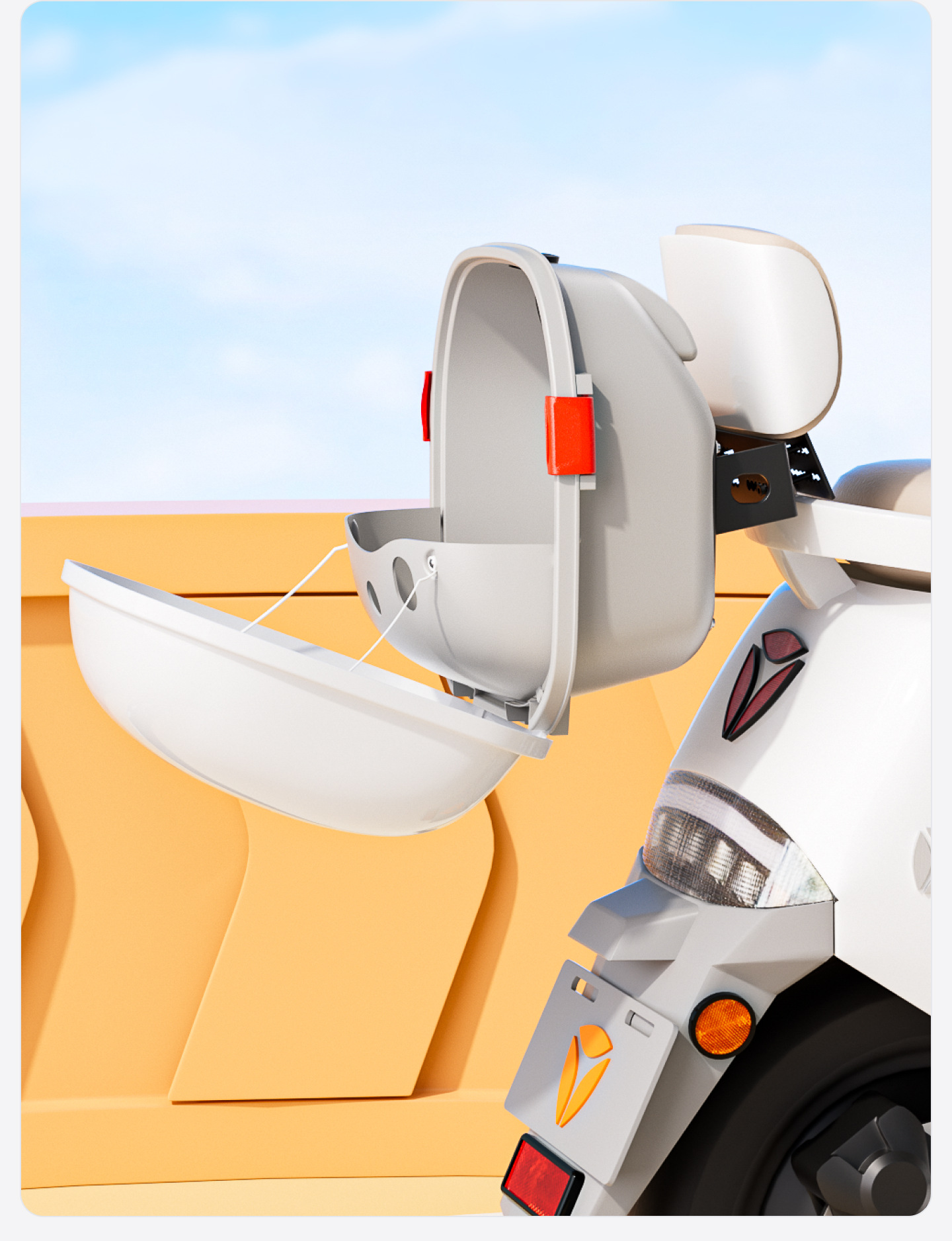New model electric vehicle trunk, universal electric scooter rear backrest tail box, UFO-shaped storage, thickened electric scooter trunk