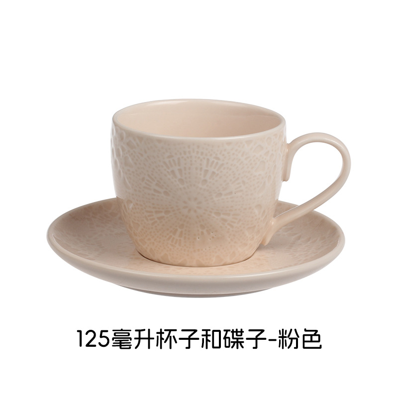 Relieve suave y fácil de limpiar estilo nórdico minimalista elegante romántico encaje cubiertos de cerámica set
