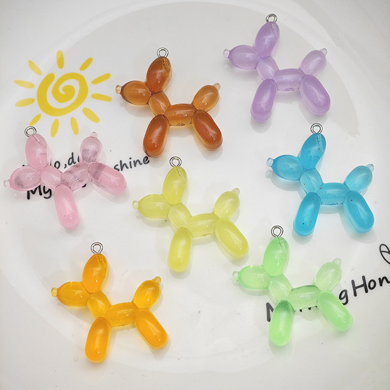 糖果色夜光气球狗DIY手机钥匙圈挂件 ins饰品包包吊坠装饰小配件