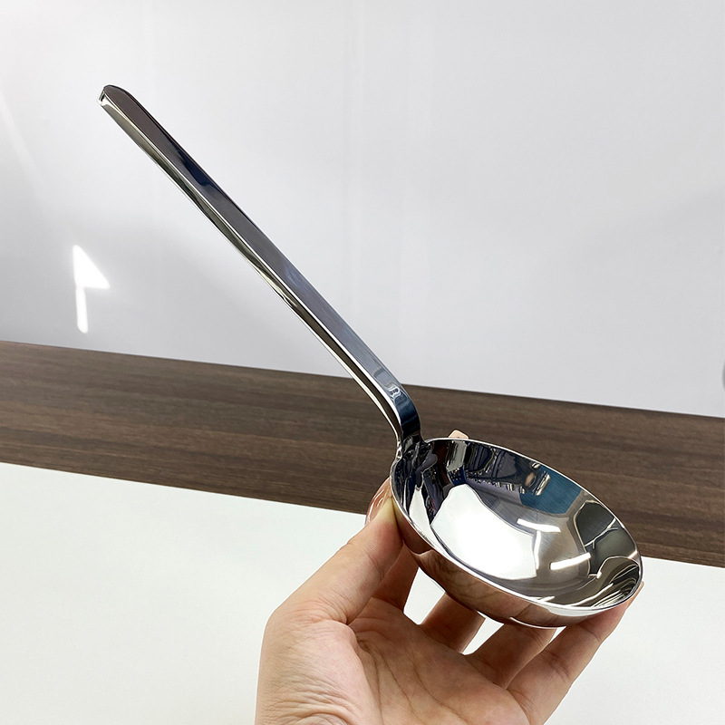 Chockmen Zhuo Deming 18 / 10 cucharas hemisféricas gruesas de acero inoxidable cucharas de sopa de mango largo cucharas de verduras cucharas multipropósito