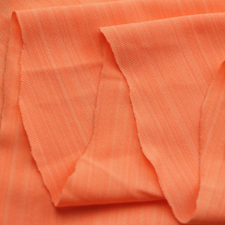 彩虹纱弹力汗衫布T恤背心面料针织纬编涤纶彩虹纱氨纶单面布汗布