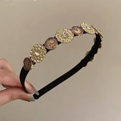 法式高级感仙气复古头箍女网红精致个性时钟水钻发箍新款百搭头饰