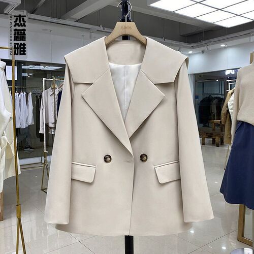 Spring and Autumn New Age-Reducing Blazer - Loose Cut and Flowing Feature for Petite Black
