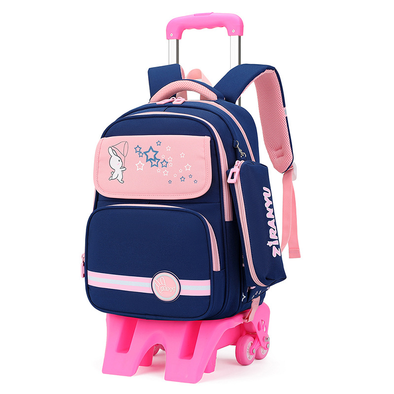 Natural Fish nuevo grado 2 a 6 escalera escalada carro mochila Junior High School niños gran capacidad desmontable entrega de una sola pieza