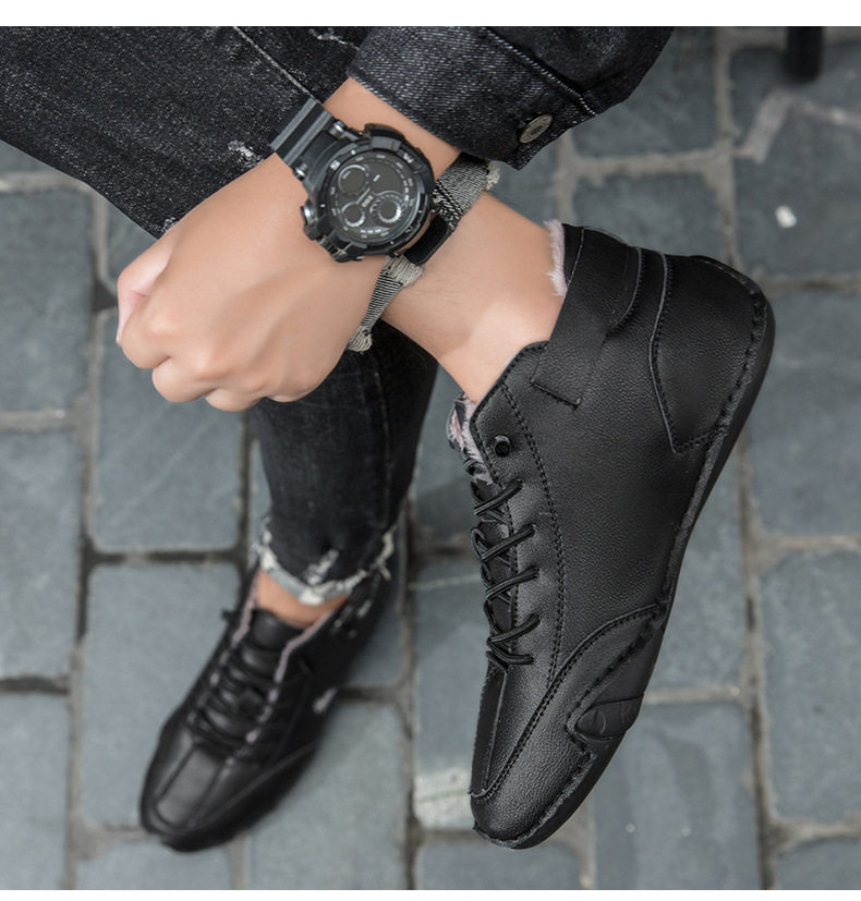 Bốt Martin nam cổ cao lót nhung giữ ấm, giày bông da lộn đế cao su chống trượt — C8008M kaki lót nhung, C8008M màu xám lót nhung, C8008M màu đen lót nhung, F8008M màu hồng lót nhung chi tiết 30