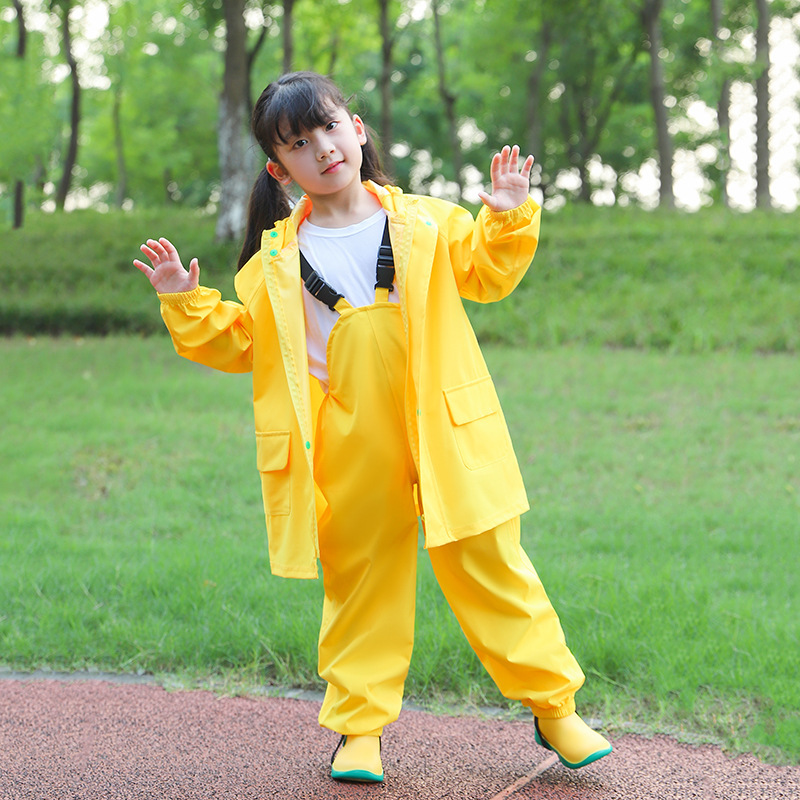 [Xinyiqi] Children's Overalls Raincoat Suit Kindergarten Baby Pongee Waterproof Dual-Purpose Double-Layer Men and Women