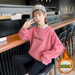 Women's Padded and Thick Hooded Sweatshirt for Autumn/Winter, New Style for Middle/Big Kids - Stylish and Sweet, Long-Sleeved Hooded Casual Top for Girls