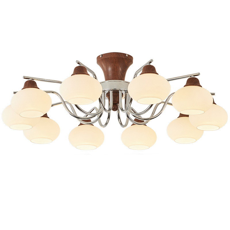 Lámpara de la sala de estar de estilo medieval retro color nuez 2026 nuevo candelabro restaurante Zhongshan lámpara 731L