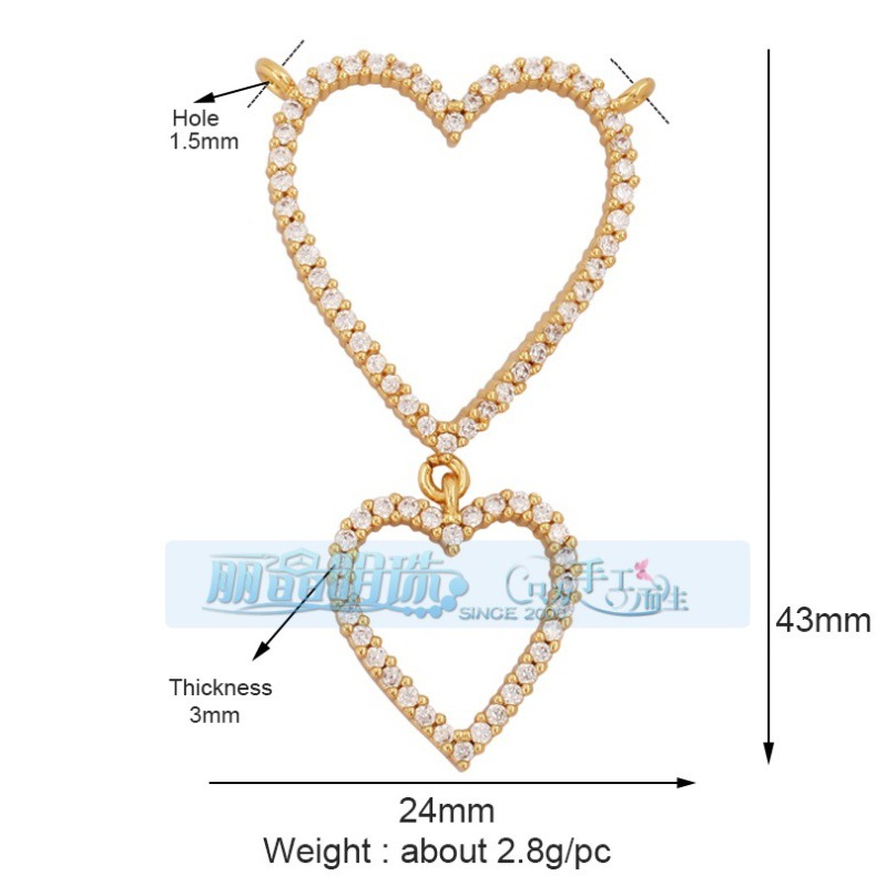 3g Weight Pendant Jewelry Making Type DIY Jewelry Accessories Classification 1 Piece Quantity Copper Material Heart Shape Pattern Hip-Hop, Vintage Style Style 1 Piece Copper Heart Shape Pendant 32
