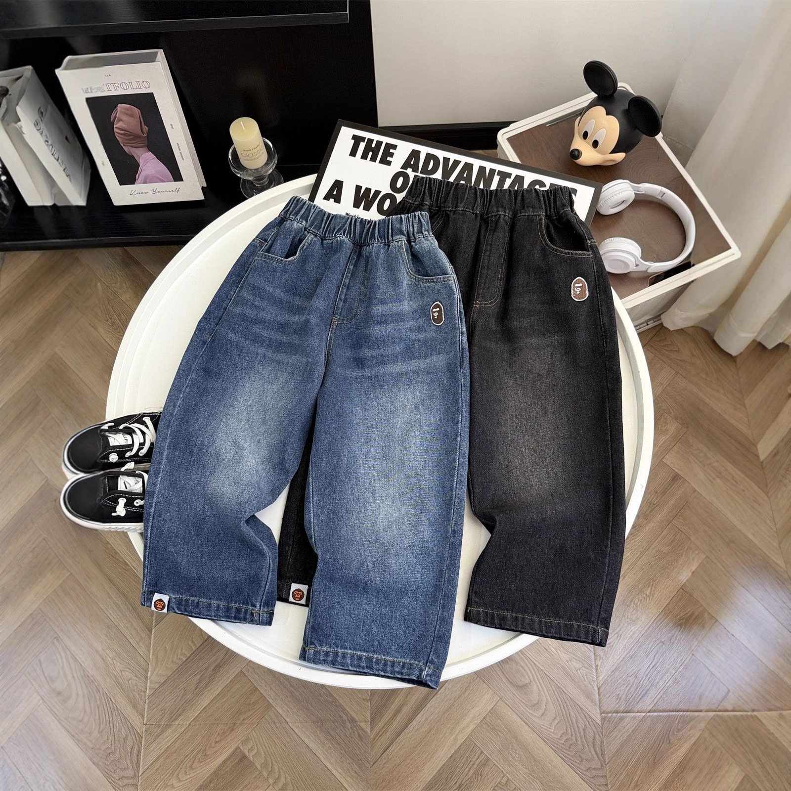 Kids' Spring Pants, New Spring/Autumn Style 2026, Casual Wide-Leg Jeans, Versatile and Stylish