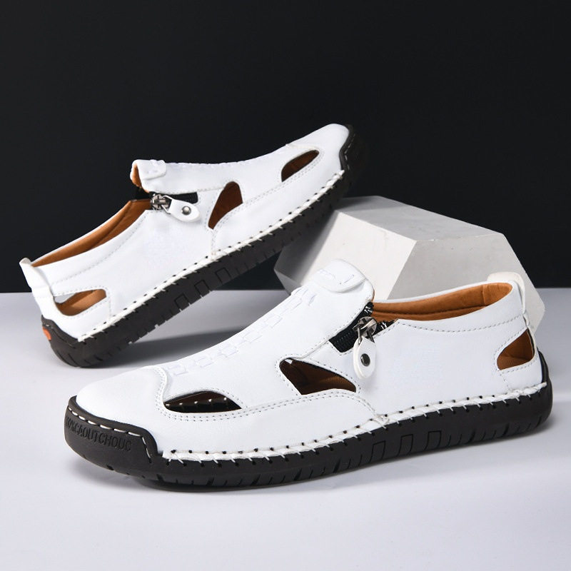 Dép sandal nam bít mũi thoáng khí chống trượt, cỡ lớn đi biển — T2518 trắng, T2518 vàng, T2518 xanh, T2518 đen chi tiết 4