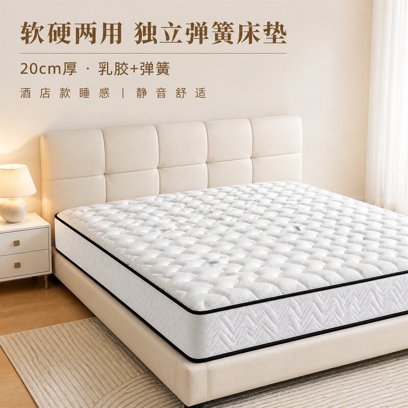 Simmons soft and hard dual-purpose latex spring mattress home 20cm thick five-star hotel independent spring mattress