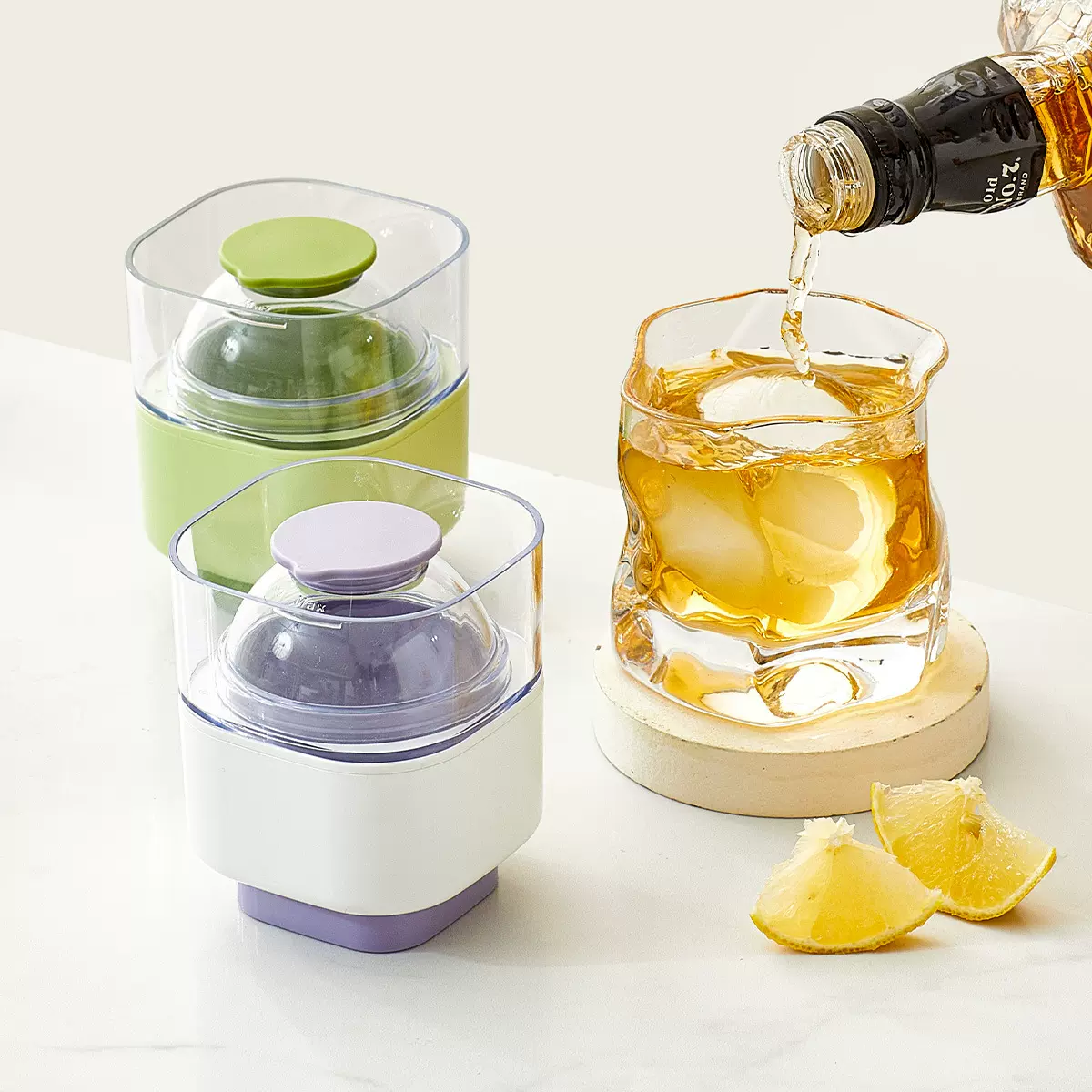 乐汀按压大冰球 硅胶冰格威士忌家用冻冰块球形大号硅胶圆形冰格