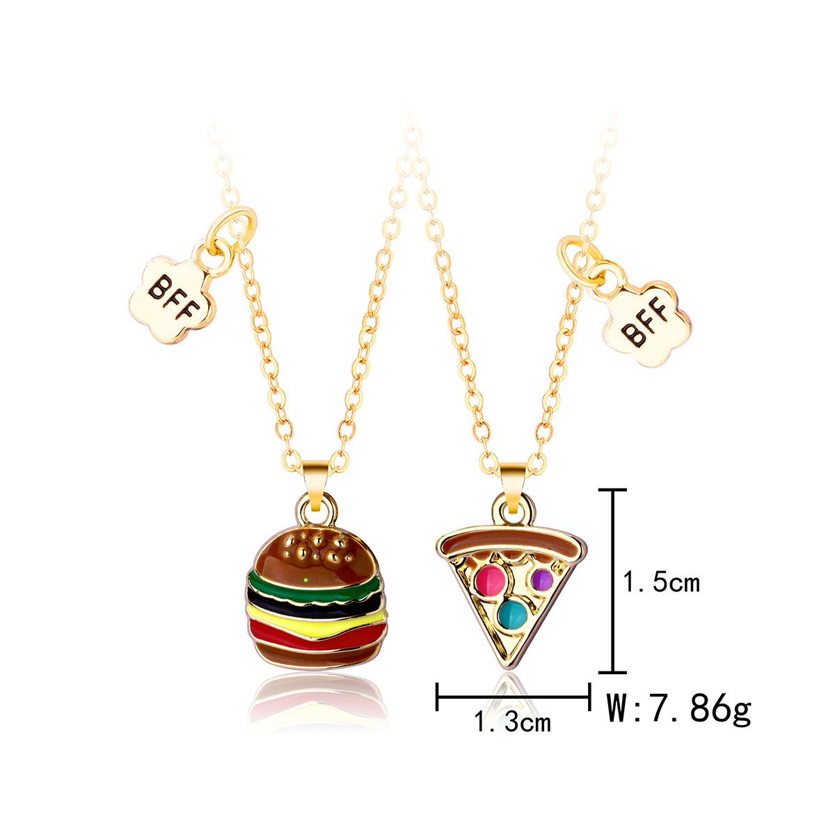 Cartoon Style Letter Hamburger Alloy Enamel Unisex Necklace