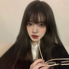 Wig for women with long natural full head cover style, Japanese idol girl group Lolita JK straight hair face shaping