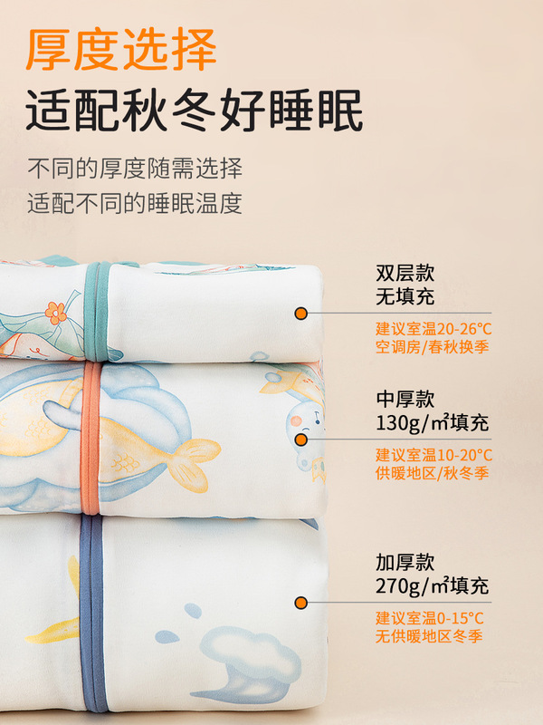 婧麒婴儿睡袋春秋冬款宝宝纯棉恒温分腿睡袋新生儿童衣服四季通用|undefined