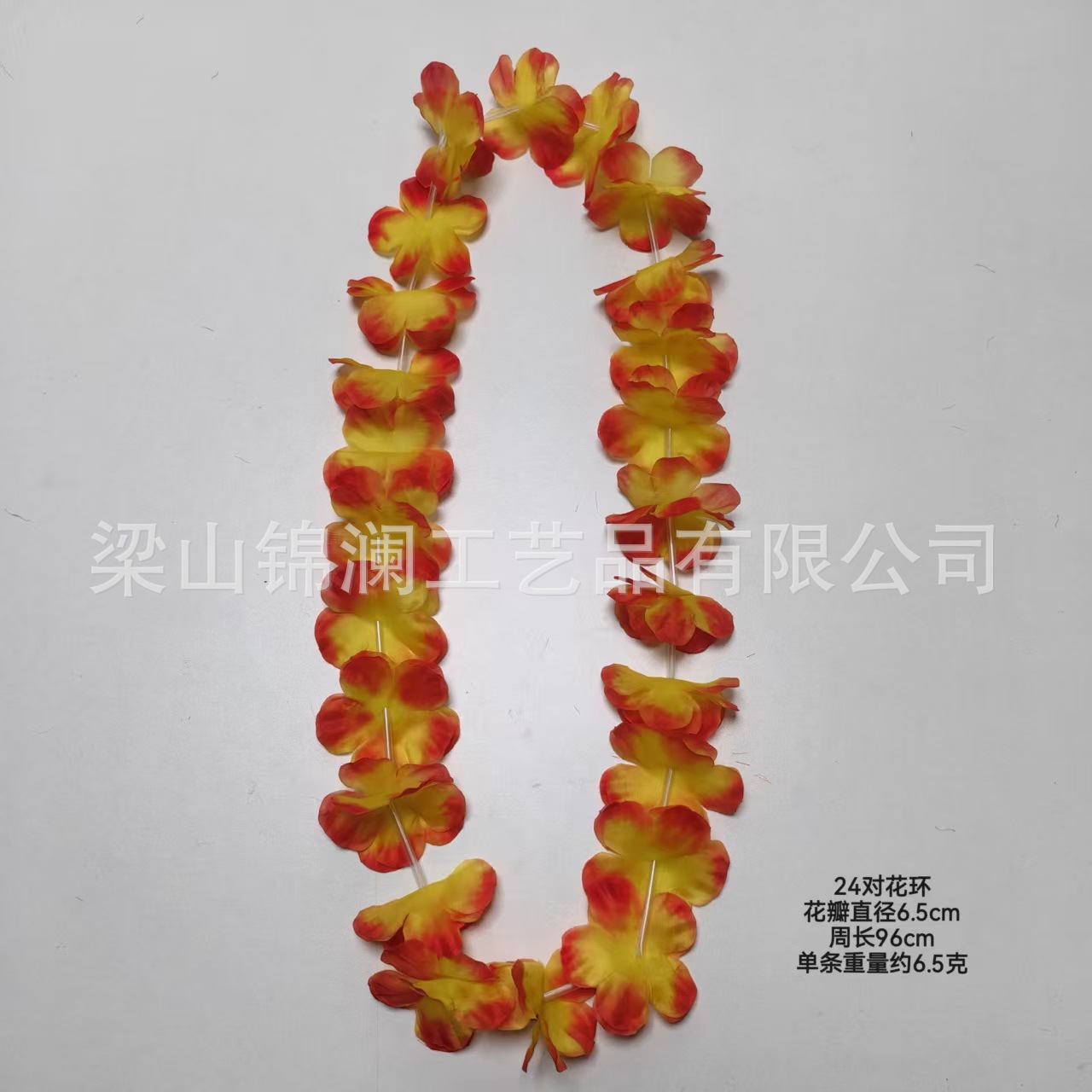 Hawai 24 pares de guirnaldas de flores colgantes de colores pétalos de flor simulados ropa de anillo de cuello de poliéster fiesta