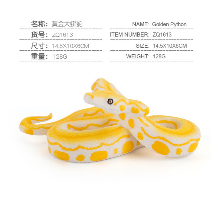 Venta caliente transfronteriza de simulación infantil bosque animal modelo juguete sólido Cobra Python adornos creativos