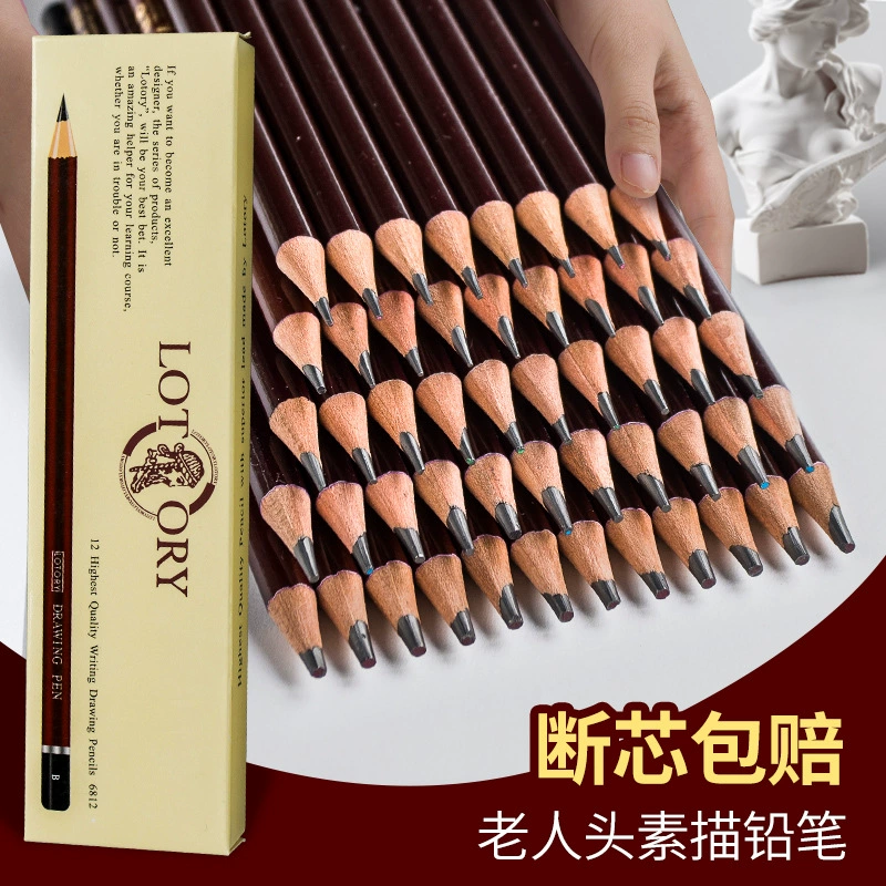Старик голова эскиз карандаша Художник практикует профессиональное рисование портретов начинающих очень толстый мягкий угольный карандаш