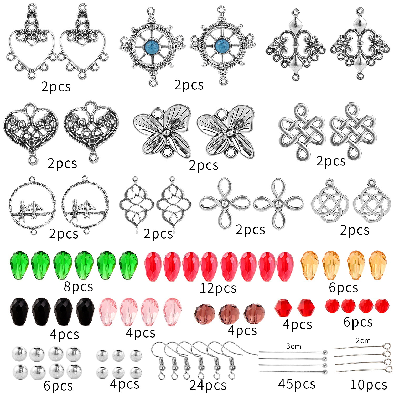 1 Jeu Alliage Géométrique Star Forme De Cœur Perles Résultats De Boucles D'Oreilles À Crochet Résultats De Boucles D'Oreilles display picture 16