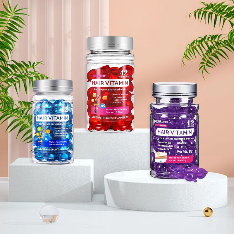 Cápsulas de Aceite de Argán sin Aclarado, Reparador Anti-frizz para Cuidado del Cabello