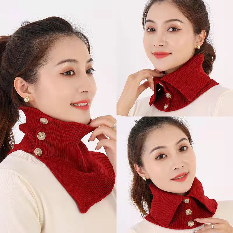 2pcs  woolen knitted sweaterdecoration fake collar for women girls snood thickened warm shirt detachable collar multifunctional neck protection collar winter scarf