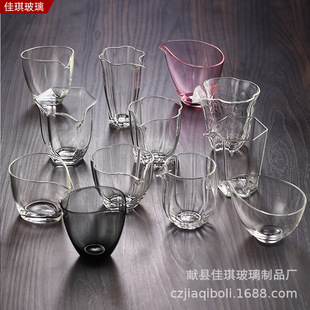 Borosilicate glass fashion Eagle mouth vertical pattern Fair Cup transparent glass uniform Cup household uniform cup tea set tea dispenser