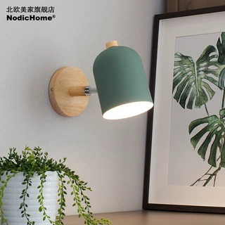 北欧卧室壁灯现代简约马卡龙背景墙创意led客厅创意过道床头灯具