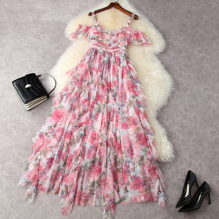 日本限定 ヨーロッパとアメリカの女性の夏21哀悼ベルトvネックメッシュ印刷ファッションプリーツドレス 国内配送 Women S Clothing Dresses Luppa Poli Ufrj Br