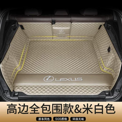 Trunk Mat | Models of Lexus Rx300 - genuine-leather-off-white-high-rim-full-coverage-secure-fit-odor-free-lexus-rx-imported-2023-2026-model