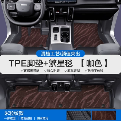 and Menglong Tpe Car Floor — Modelə uyğun ayaqaltı - please-leave-a-message-or-note-the-model-year-when-placing-an-order-rice-grain-pattern-tpe-door-sill-mat-coffee-color-starry-blanket