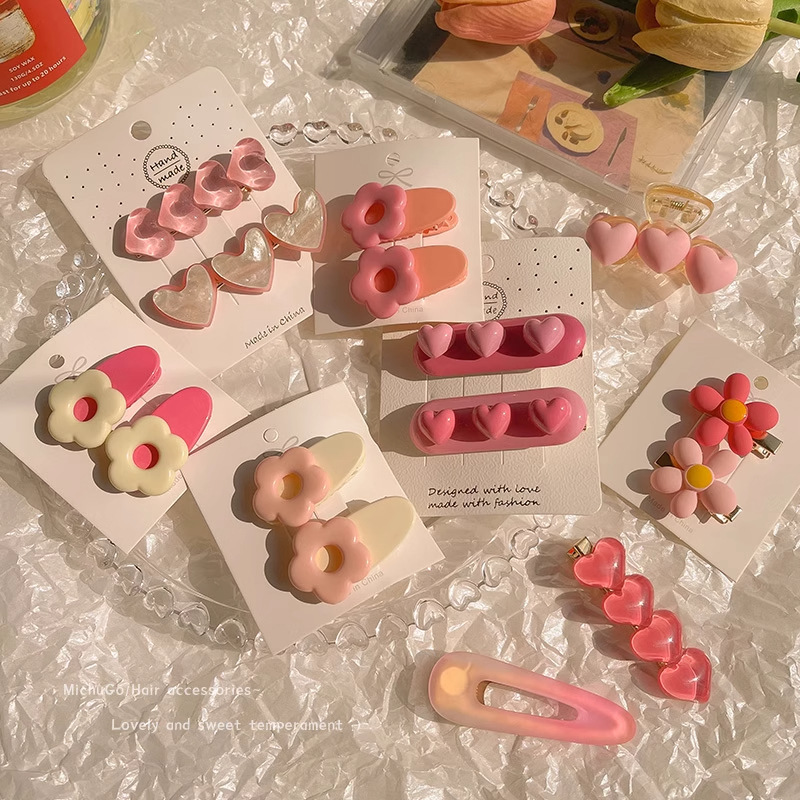 2025 verano pasador de cabello de dopamina colorido lindo frente dulce brocas de cabello rotas no lastimas brocas de cabello adornamientos para el cabello