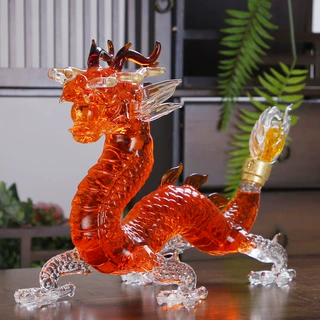 跨境高硼硅玻璃泡酒瓶龙型摆件工艺酒瓶创意龙腾礼盒装密封酒瓶