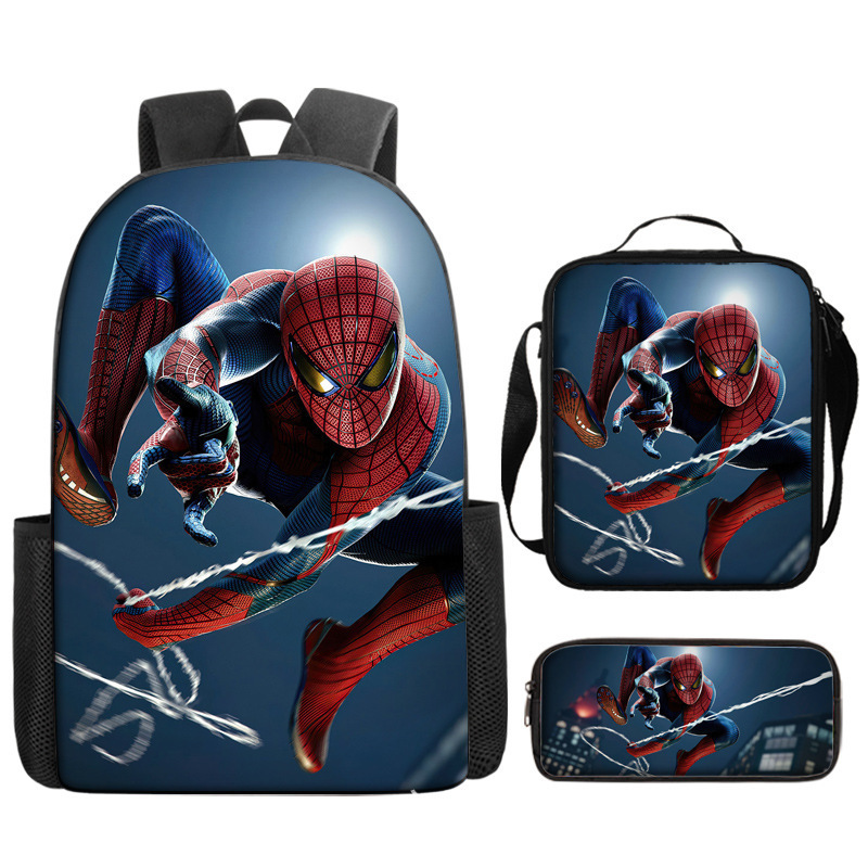 Cross-border nuevo Marvel Spider-Man mochila de estudiantes de primaria y secundaria mochila de dibujos animados de gran capacidad mochila de almuerzo