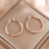 Fashionable sophisticated glossy earrings, simple and elegant design, 750 sample gold