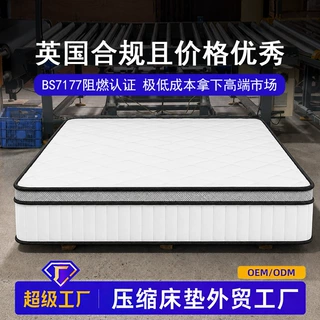 卷包压缩床垫20cm厚独立弹簧出口欧美CE认证Temu亚马逊货源