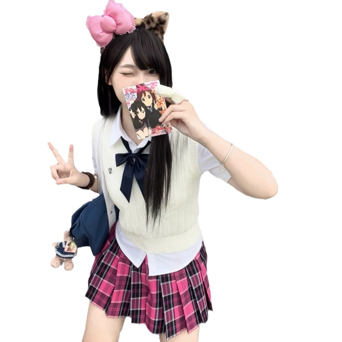Japanese student pleated skirt, comics, A-line