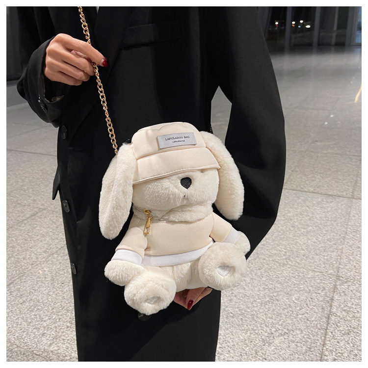 Cute rabbit plush bag 2021 autumn and winter furry new messenger bagpicture2