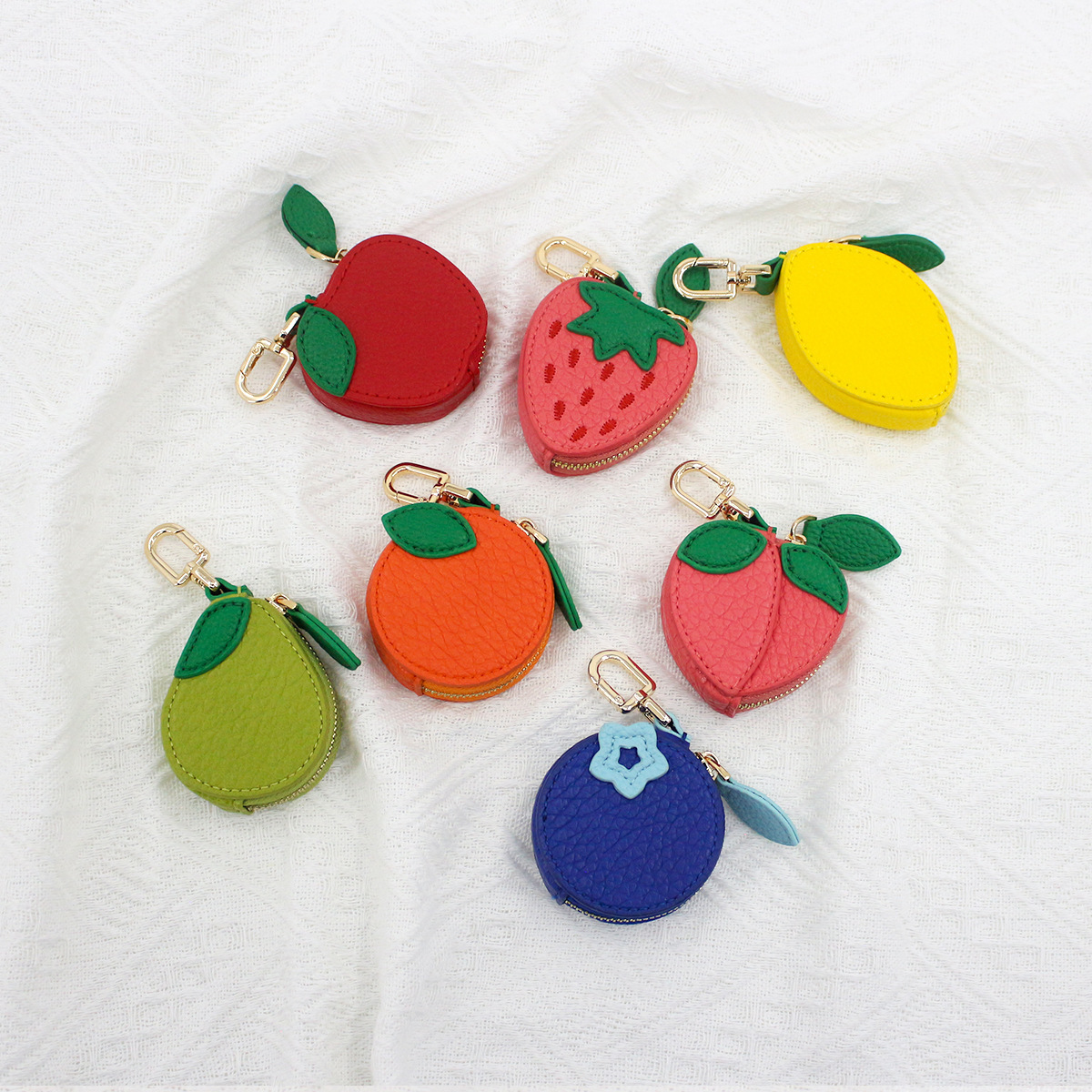 定制水果零钱包简约可爱迷你钱包皮革包包挂件零钱收纳包礼品批发