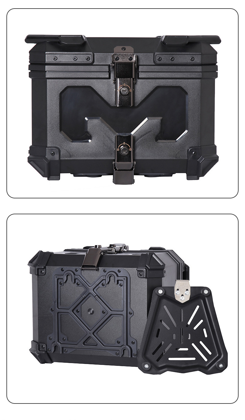 Wholesale New Embossed 45L Motorcycle Abs Thickened Plastic Tail Box Trunk Accessories Electric Vehicle Quick-Release Tail Box