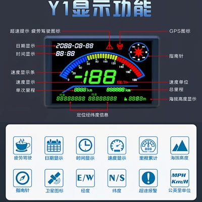 GPS speedometer, electronic odometer, car head-up display, universal speed display, HUD head-up display (Car display) - electronic-odometer-y1-usb-powered-with-a-folding-mechanism