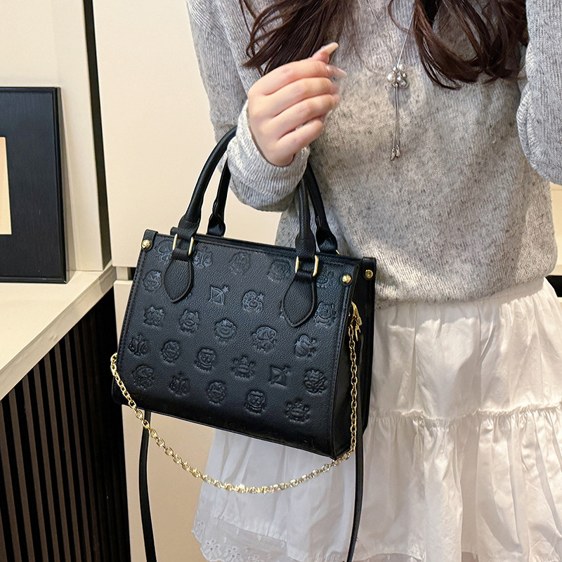 Bolso de textura transfronteriza 2025 nuevo bolso de cadena bolso de hombro con patrón de lichi bolso de mensajero en relieve de constelación mujer